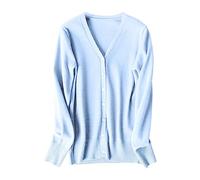 Cocila Pull Classique en Doux à Manches Longues Et Col V pour Femmes Doudoune Hiver (Sky Blue XL) Blouson Cuir Veste Printemps Blouson Jean Only Longue sans Manche Manteau Hommes