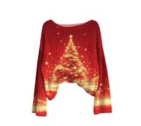 Cocila Pull de Noel Femme Tricoté À Manches Longues et Col du Cou Chandails | Leggings Coupe Ample Chaud Hiver Grande Taille Doudou Boheme Haut Chic et Elegant Tenue Chic Drole Moche Pulle Tunique Large