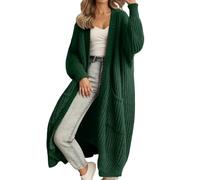 Cocila Pull Long Et DéContracté pour Femme Couleur Unie Ample Polyvalent IdéAl L'automne l'hiver Le Commerce ExtéRieur Ou Les Loisirs. Vestes De Marque pour Femmes Green S Veste Blanche