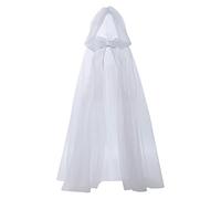 Cocila Robe Femme Médiévale Femmes Cape Cape Cape À Capuche Longue Cape De Velours pour Noël Halloween Cosplay Costumes Garçons De Robe Médiévale (White, One Size)