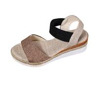 Cocila Sandale Femme Confortable Mode Bout Ouvert De Plage D'Été À Semelle Épaisse Femmes Grande Taille Avec Boucle Élastique Nouvelle Plastique Talon Plateforme Nue Pied Ete Sandales Light Ashy 41