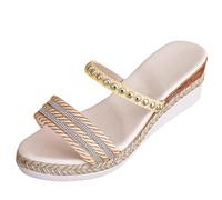 Cocila Sandale Femmes Compensées Claquettes À Plateforme Pour Femmes Sandales Espadrilles Été 2026 Bout Ouvert Bride La Cheville Talons Compensés Confortables Antidérapantes Femme Jaune 41