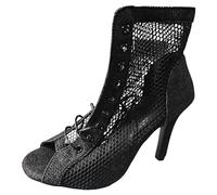 Cocila Sandales à Talons Hauts Femmes éTé Sexy Pour Talon Une Boucle Bouche De Poisson En Creuse Sandales Femmes Talon A Escarpins Petit Aiguille Escarpin Noir Cuir Dorees