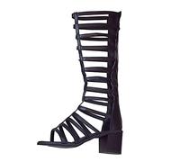 Cocila Sandales éLéGantes Femmes Pour L'éTé éTé EuropéEn Et AméRicain Sexy Mince Sangle Bout Ouvert Long Tube Cool Bottes Talon éPais Haut Romain Talon Femmes Chaussure SoiréE Claquettes