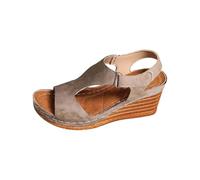 Cocila Sandales Et Mules Pour Femmes D'éTé Nouvelles DéContractéEs Confortables Couleur Unie Romaines Talon Incliné Bout Ouvert CôTé Creux Bouche De Poisson Sandales Femmes Confort Chaussure