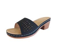 Cocila Sandales Et Mules Pour Femmes éTé éVidé En Cuir éPais à Talons Hauts Sandales Et Mules Pour Femmes RandonnéE ÉTé Chaussure Orthopedique Chaussures Marche Espadrilles CompenséEs Pieds