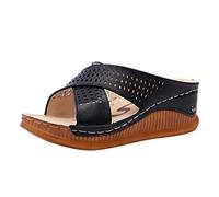 Cocila Sandales Femme Compensées Claquettes Épais Casual High Plateformes Extérieures Sur Des Pantoufles Chaussures Pour Femmes Talon Compensé Et Mules Compensee Sandale Confortable Mule Été Bleu 37