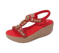 Cocila Sandales Femme Confortables Commerce Extérieur Grandes De Fleur Talon Compensé Semelle Épaisse Roman Sandalsv Élastique Chaussures Ete Compensées Été Plastique Plage Sandale Plate Marche