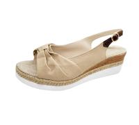 Cocila Sandales Femme Été Confortable Mode Ouvert Chaussures Fashion Summer Solid Color Tissu Casual Bas Boucle Les Women Sandals Femmes De Marche Orthopédique Piscine Plage Chaussure Ete Beige 42