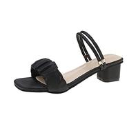 Cocila Sandales Femmes Confortable Pour Dames Talon éPais à Talons Hauts Poisson Bouche Strass Sandales OrthopéDique Femmes Cuir ÉTé Chaussure De Marche Espadrilles CompenséEs Confort Chic