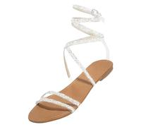 Cocila Sandales Femmes D'éTé En Strass à Fond Plat Pour Avec Bretelles Et Nouer Sandales Cuir RandonnéE Talon Femmes Chaussure OrthopéDique Cuir Espadrilles CompenséEs Confort Chic De