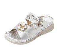 Cocila Sandales Femmes Été Confortable Compensées Plateforme Pantoufles Ouvertes L'Été Respirants Beach -On Chaussures Toe Pour Orthopédiques Femme Chaussons Ete Sandale Talon Compensé Claquette