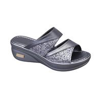 Cocila Sandales Femmes éTé D'éTé à Talon Incliné Pour Femmes, Semelle éPaisse, Bouche De Poisson Sandales Cuir Chaussure Confortable Marche Sabot Plastique Sandale OrthopéDique ÉTé Compensee Noir