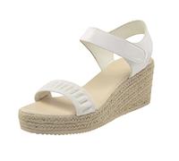 Cocila Sandales Femmes éTé Pour Dames Bout Ouvert Semelle En Lin CompenséEs Rome Chaussure FroncéEs Conception CompenséE Bride à La Cheville Nue Pied Femmes Ete Chaussure OrthopéDiques