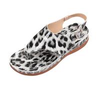 Cocila Sandales Femmes Style Barefoot LéGer à Talons CompenséS Pour Nouvelle éTé Europe Et ÉTats Commerce ExtéRieur Chantiers Imprimé LéOpard Bouts Chaussure éTé Femmes Chaussure Pied Large