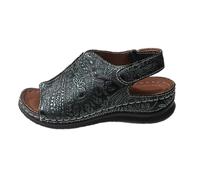 Cocila Sandales Randonnee Femmes DéContracté Pâte Pente Bas Chaussures D'éTé Dames Sandales Femmes CompenséEs Talons Plates Pour Orthopedique SoiréE Basket Ouverte Noir Cuir ÉTé