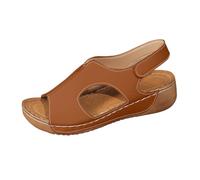 Cocila Sandales Sport Femmes DéContractéEs à Semelles CompenséEs Et AjouréEs Pour Chaussures D'éTé La Sandales Femmes Confort Chaussure OrthopéDique Women Shoes Cuir Naturel Nu Pieds ÉTé