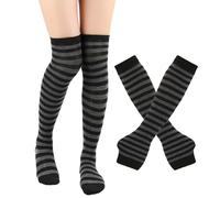 Cocila Stockings Striped Women'S High Gloves Socks Halloween Chaussettes Hautes De Cuisse Pattes Poulet Bas À Nœud Long Jusqu'Aux Genoux Femmes Blancs Au-Dessus Des Chaussette Blanche Hiver