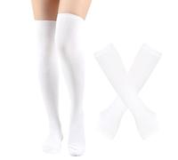 Cocila Stockings Striped Women'S High Gloves Socks Halloween Chaussettes Hautes De Genou Bas À Nœud Long Jusqu'Aux Genoux Femmes Chaussette Noel Personnalisé Blanches Blanche Épaisses Pattes