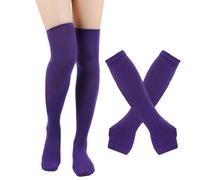 Cocila Stockings Striped Women'S High Gloves Socks Halloween Chaussettes Hautes De Genou Bas À Nœud Long Jusqu'Aux Genoux Femmes Chaussette Noel Personnalisé Blanches Blanche Épaisses Pattes