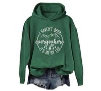 Cocila Sweat À Capuche Décontracté Manches Longues suis Pas Allé Partout mais C'est sur Ma Liste Chemises Graphiques Drôles Chemise -Shirt Léger Shirt Femme A Sweatshirt Vetement Pull Sweats