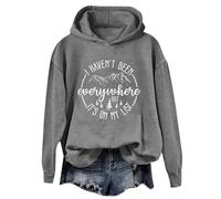 Cocila Sweat À Capuche Décontracté Manches Longues suis Pas Allé Partout mais C'est sur Ma Liste Chemises Graphiques Drôles Chemise -Shirt Léger Hoodie Femme De Sport Pull Haut Hiver