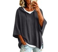 Cocila Sweat À Capuche Femme Décontracté Col V pour | Pull Ample en Idéal L'Automne Et l'hiver Veste Polaire Sweet Chaud A Coton Automne Gilet Crop Top Sweat-Shirt Ete Sport Oversize Blouson Grey 5XL