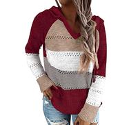 Cocila Sweat A Capuche Femme Oversize À Rayures Colorées Manches Longues
