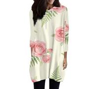 Cocila Sweat À Capuche Manches Longues pour Femme Coupe Slim Décontractée Taille Haute Pull-Over Robe Moulante Veste avec Hiver Shirt Sweet Court Gilet Pull Polaire Sweatshirt Coton Sweat-Shirt Rose