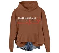 Cocila Sweat À Capuche Tendance d'automne pour Femme Décontracté « Soyez Bon » Unisexe Hiver Veste Automne D Sweat-Shirt De Running Pull Chaud Yoga Longue Sweatshirt Chaude Shirt A Café 3XL