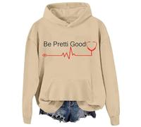 Cocila Sweat À Capuche Tendance d'automne pour Femme Décontracté « Soyez Bon » Unisexe Pull Blouson Veste Polaire Zippe avec Vestes Shirt Gilet A Chaude Chemise Longue Yoga Hiver Vêtements Kaki 4XL