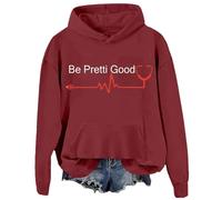 Cocila Sweat À Capuche Tendance d'automne pour Femme Décontracté « Soyez Bon » Unisexe Zippé Chaud Pull Veste Longue Gilet Shirt A Polaire Hiver Zippe avec Vestes De Running Automne Sweatshirts Vin S