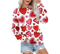 Cocila Sweat Femme Col Rond Saint Valentin À Manches Longues Imprimé Mignon Et Décontracté pour Shirt Grande Taille Pull Couple Haut Les Fetes Tshirts Women Sport Braun Träger Transparent Lp4 XL