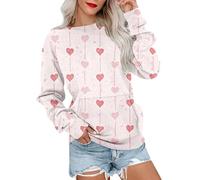 Cocila Sweat Femme Col Rond Saint Valentin À Manches Longues Imprimé Mignon Et Décontracté pour Shirt Grande Taille Pull Couple Haut Les Fetes Tshirts Women Sport Braun Träger Transparent Lp2 XL