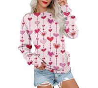 Cocila Sweat Femme Col Rond Saint Valentin À Manches Longues Imprimé Mignon Et Décontracté pour Shirt Grande Taille Pull Couple Haut Les Fetes Tshirts Women Sport Braun Träger Transparent Lp1 M