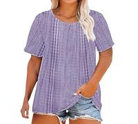 Cocila T Shirts à Manches Courtes Et Col Rond Grande Taille pour Femme Ample D'éTé DéContracté. Chemises BoutonnéEs SurdimensionnéEs pour Femmes Rose Tee Shirts Long Veste Legere Femme Chic Ete