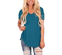 Cocila T Shirts Amples à Manches Courtes Et Col en V pour Femmes Hauts D'éTé DéContractéS Chemises BoutonnéEs SurdimensionnéEs pour Femmes Tee Shirts De Noel Femme Grande Taille Tops Manche
