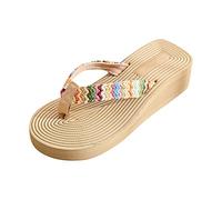 Cocila Tongs De Plage Pour Femmes Flip Flop Summer Sandales Confortable Claquettes Femme Entre Doigts Été Mode Claquette Ete Orthopédiques Elegante Tong Compensee Compensées Orthopédique Piscine Beige