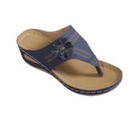 Cocila Tongs Femme Mode Orthopédique Confortable Été Flip Flop D'Été À Semelle Épaisse Pour Femmes Nouvelles Sandales De Plage Clip Style Décontracté Avec Pantoufles En Europe Et Aux États- Bleu 36