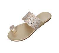 Cocila Tongs Pour Femmes De Surf À Bout Fendu Confortables Adaptées Plage D'Été Femmes Nouvelles Sandales Plates Pouce Grande Taille Pantoufles Et Décontractées Tong Claquette Femme Cuir Or 38