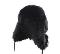 Cocila Trapper Hat with Ear for Skiing Head Circumference Casquette Noir France (Black One Size) Casquette de Baseball Hommes Chapeau Bonnet Hommes Running Femmes Hiver Doublé Polaire Casquettes