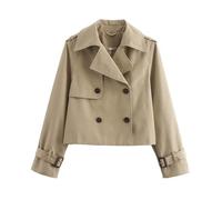 Cocila Trench Coat Court DéContracté à Manches Longues Et Cordon De Serrage Pour Femme Vestes Lit Femmes Grande Taille Veste Femme Demi Saison Veste Jean Chic Elegant Chauffante Doudoune DoréE