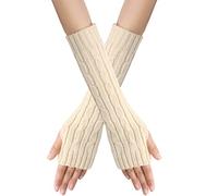 Cocila Tricotés Sans Doigts Avec Trou Pour Le Pouce Chauds Unisexes Mitaines Femme Hiver Mitaine Cachemire Gants Homme Chaud Noir Gant De Contention Main Karting Mitenne Noires Chaudes Longues