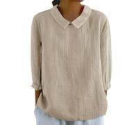 Cocila Tunique Blanche Soldes Mon Compte Amazon Mes Commandes Tenue Aide Soignante Femme Chemisier Chic Et ÉLéGantes Vetements Femmes Chics Tunique Grande Taille Bleu Ciel De Travail Haut Ete en Lin