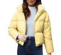 Cocila Une Veste Courte MatelasséE En Coton Coloré ConçUe Pour Les Femmes Avec Sensation Semblable à Celle Du Cardigans Liquidation Grande Taille Longue (Yellow M) veste d ete Femmes Blouson Cuir