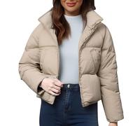 Cocila Une Veste Courte MatelasséE En Coton Coloré ConçUe Pour Les Femmes Avec Sensation Semblable à Celle Du Cardigans Liquidation Grande Taille Longue (Khaki M) blouson Femmes Manteau Demi