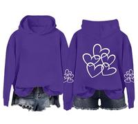 Cocila Veste À Capuche Femme Décontracté Oversize pour Femmes Pulls d'hiver Mignons Hauts Décontractés Et Tendance Ete Gilet Sweet Sweat A Coton Blouson Oversized Hoodie Haut Hiver Sweatshirt Violet