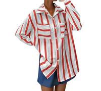 Cocila Veste Chemise Multicolore à Rayures Verticales Longue Pour Femmes Haut Ample DéContracté CoréEn Nouvelle Bijoux Pied Veste En Jean Noir Only En Cuir Mi Saison Grande Taille
