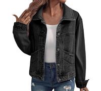Cocila Veste Courte En Jean Pour Femme Ample Et BrodéE Couleur Unie Doudoune Homme Hiver Grande Taille Black Xxxxl Bomber Femmes Ski Femmes Chaud Manteau Mi Saison Cuir Noir Manteaux Et