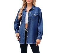Cocila Veste En Jean SurdimensionnéE Pour Femmes Longue Et DéContractéE Automne Printemps Manteau Cuir Long (Bu2 S) Veste Mi Saison Legere Ete Blanche Coupe Vent RandonnéE Polaire